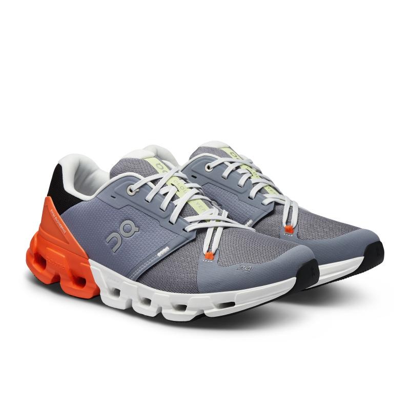 On Running Cloudflyer 4 Men's Road Running Shoes Fossil | Flame Grey | BQXTJ-6539