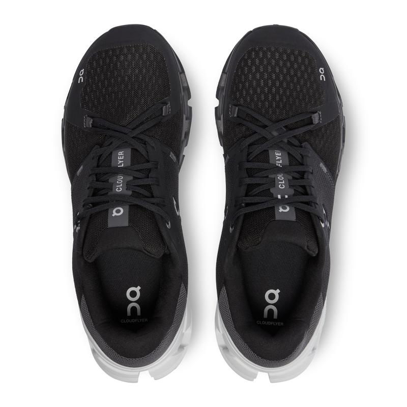 On Running Cloudflyer 4 Wide Men's Road Running Shoes Black | White | RHSDB-0538