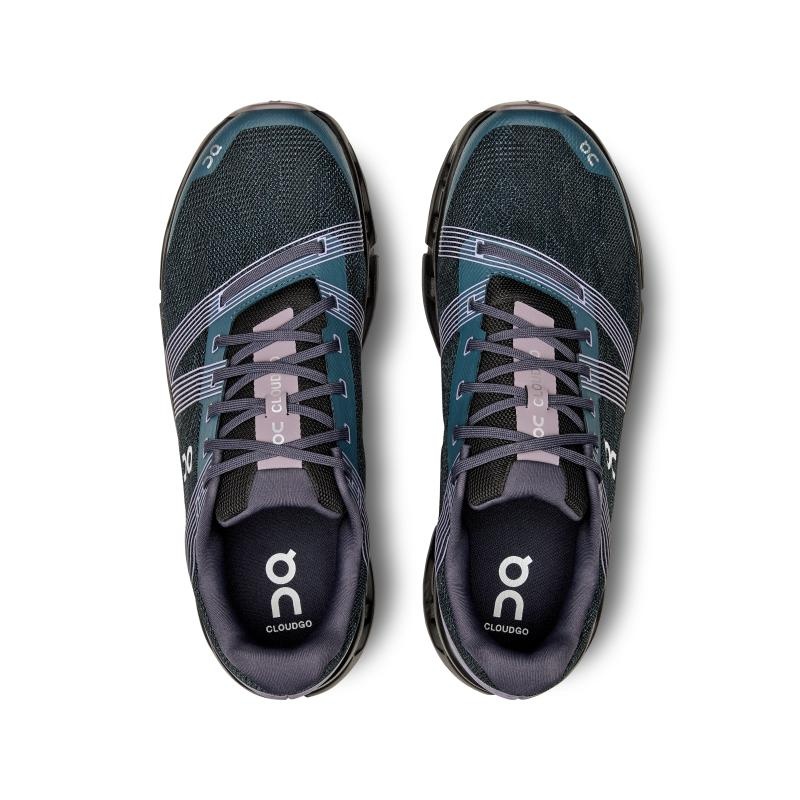 On Running Cloudgo Wide Men's Road Running Shoes Storm | Magnet Black | PGQDU-6047