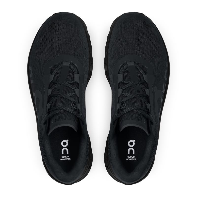 On Running Cloudmonster Men's Road Running Shoes All Black | VCGTR-3857