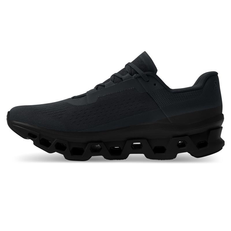 On Running Cloudmonster Men's Road Running Shoes All Black | VCGTR-3857