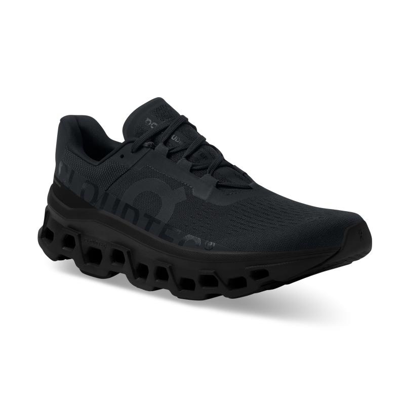 On Running Cloudmonster Men's Road Running Shoes All Black | VCGTR-3857