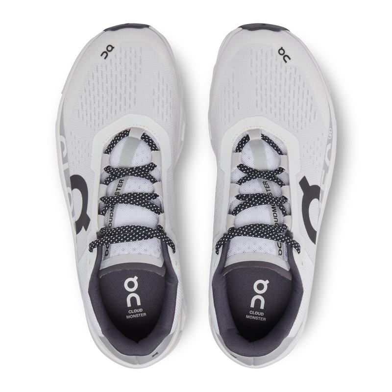 On Running Cloudmonster Men's Road Running Shoes All White | QEDFG-3145