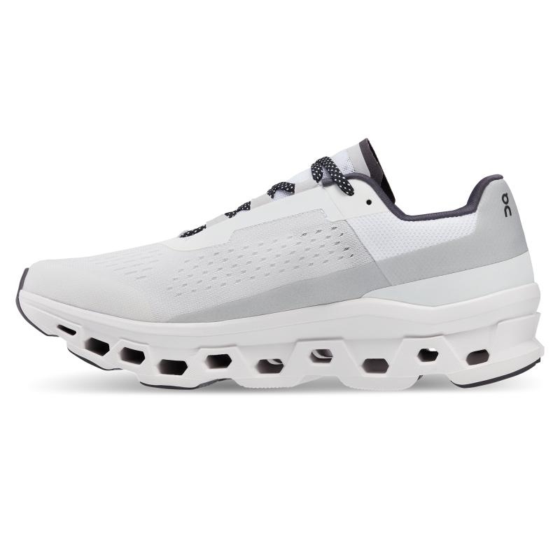 On Running Cloudmonster Men's Road Running Shoes All White | QEDFG-3145