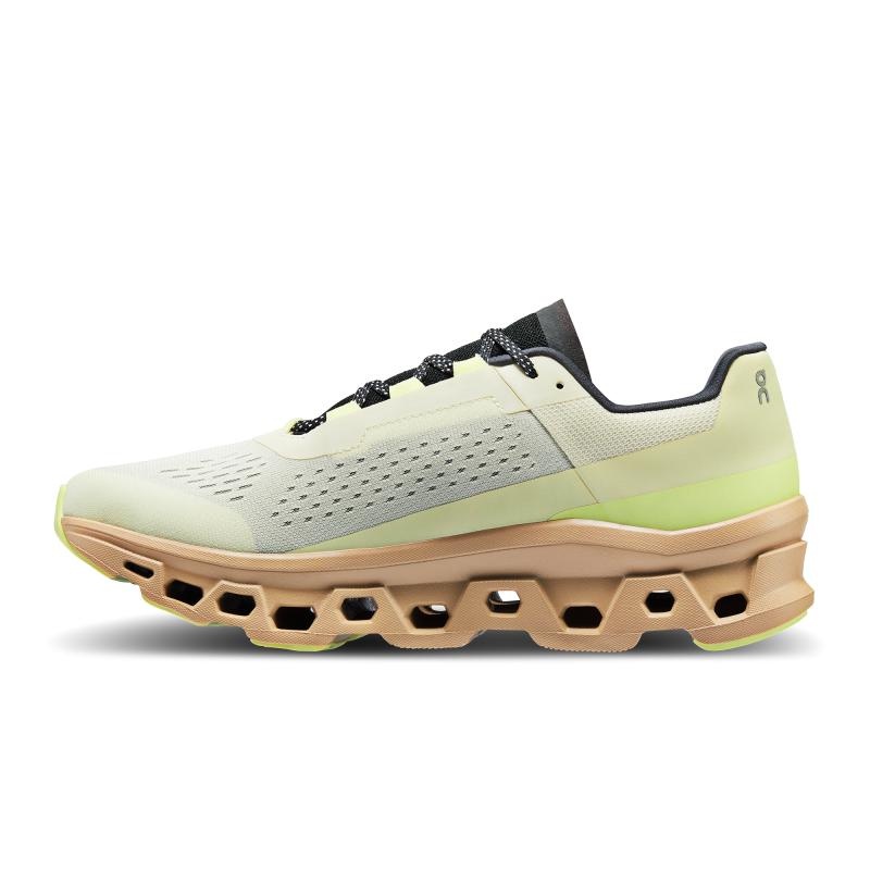 On Running Cloudmonster Men's Road Running Shoes Cream | Dune Yellow | FUBEM-2810