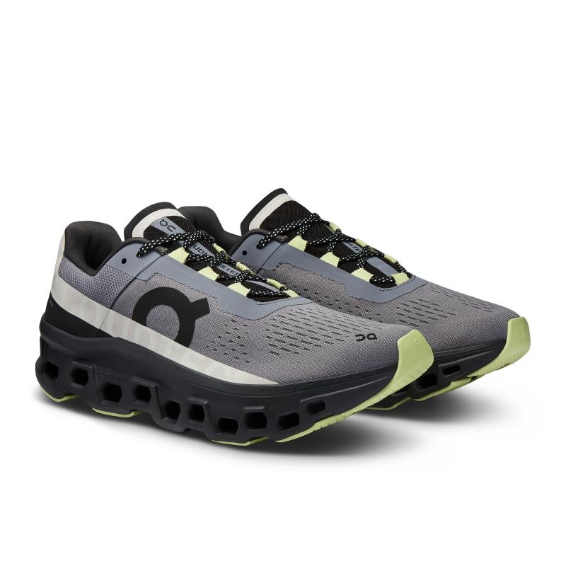 On Running Cloudmonster Men's Road Running Shoes Fossil | Magnet Grey | XWZBR-5479