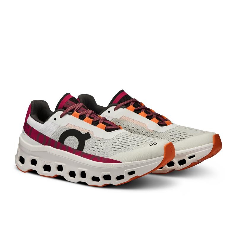 On Running Cloudmonster Women's Road Running Shoes Undyed-White | Aurora | IGNJH-9836