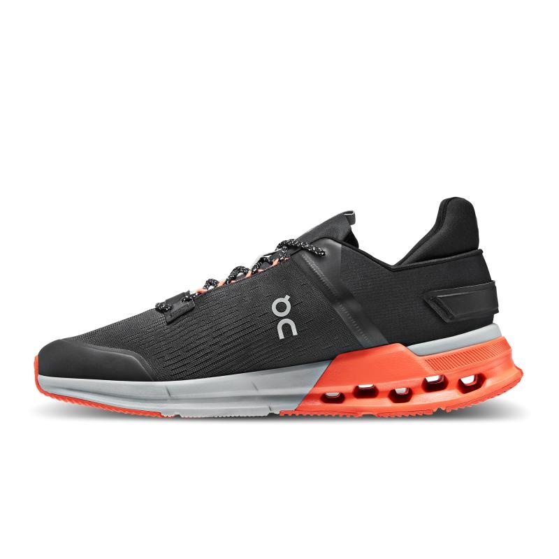 On Running Cloudnova Flux Men's Life Shoes Black | Flame | BYLNJ-5712