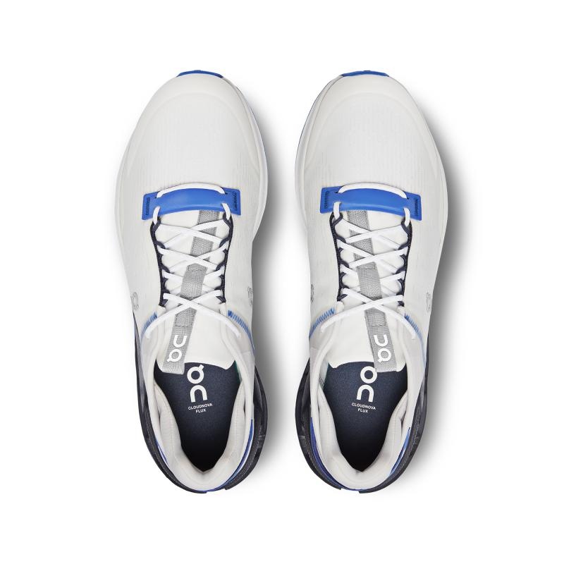 On Running Cloudnova Flux Men's Life Shoes Undyed-White | Cobalt | VZTSU-5476