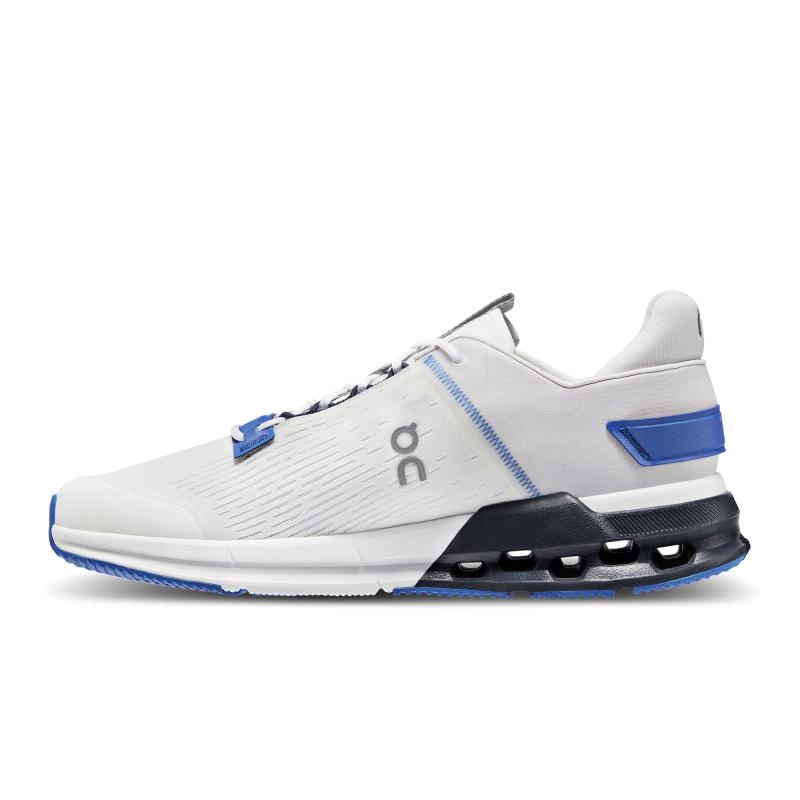 On Running Cloudnova Flux Men's Life Shoes Undyed-White | Cobalt | VZTSU-5476