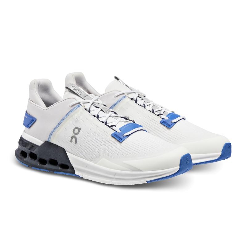 On Running Cloudnova Flux Men's Life Shoes Undyed-White | Cobalt | VZTSU-5476