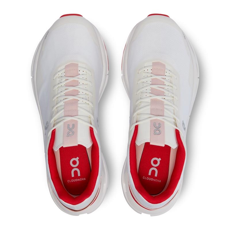 On Running Cloudnova Form Men's Life Shoes White | Red | FXUIG-2873