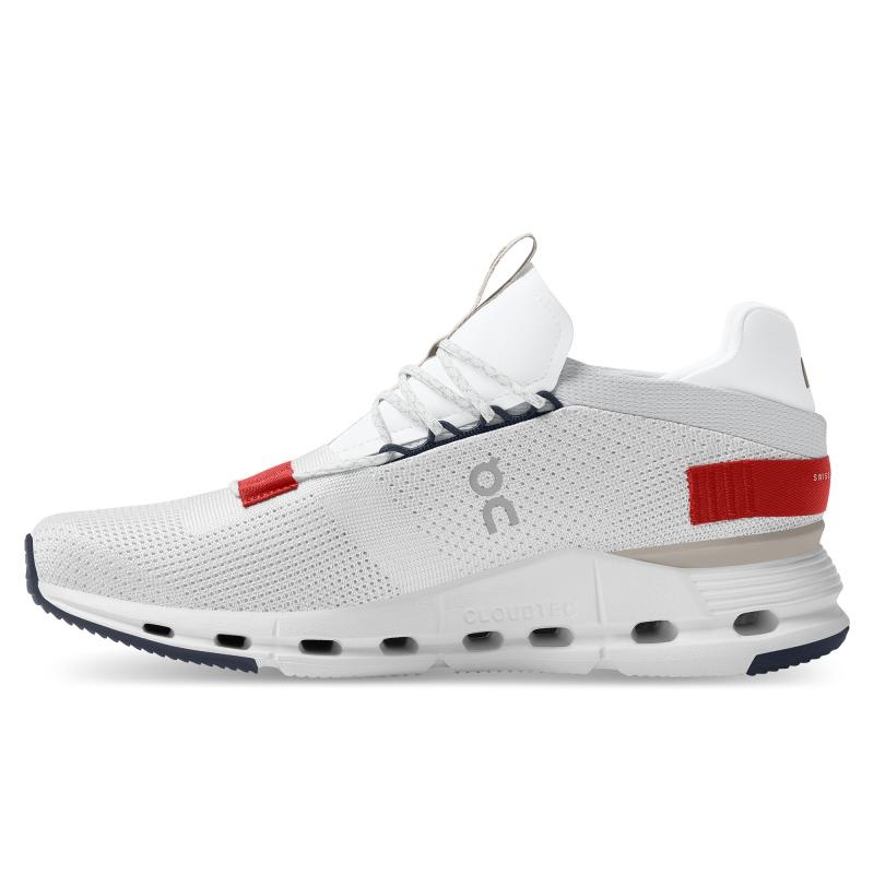 On Running Cloudnova Men's Life Shoes White | Red | YMHEO-9260