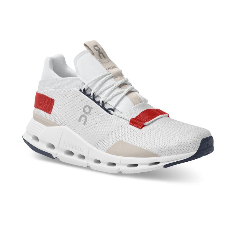 On Running Cloudnova Men's Life Shoes White | Red | YMHEO-9260