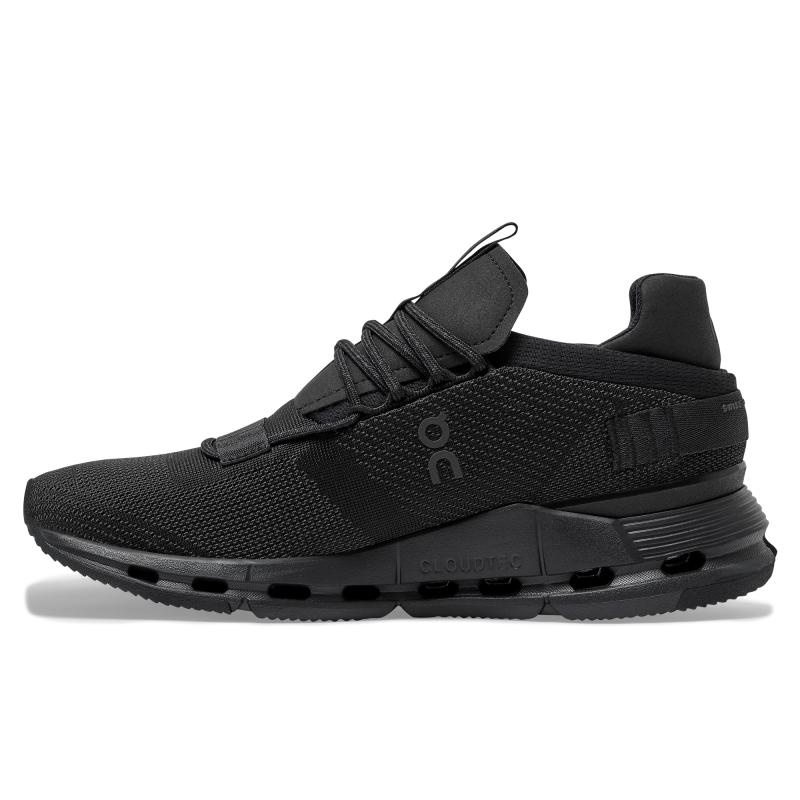 On Running Cloudnova Women's Lifestyle Shoes Black | Eclipse | WYUQP-4361