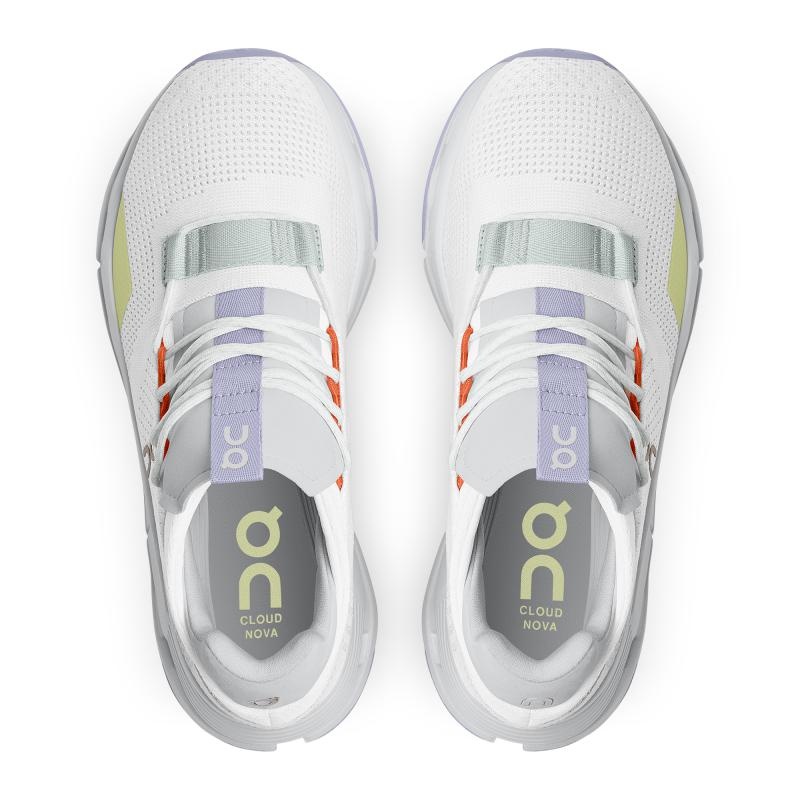 On Running Cloudnova Women's Lifestyle Shoes White | Glacier | ILJPF-2056