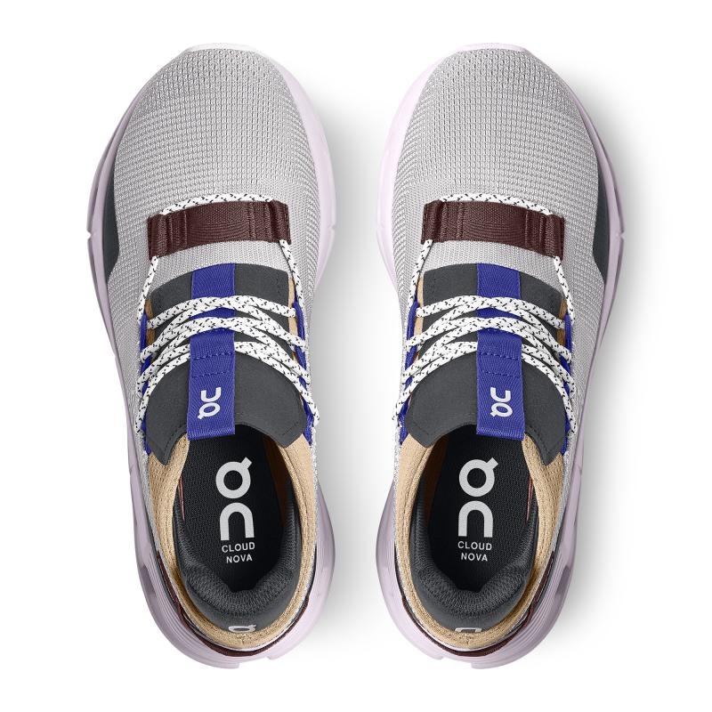 On Running Cloudnova Women's Travel Shoes Zinc | Lily Grey | QHNVY-7601