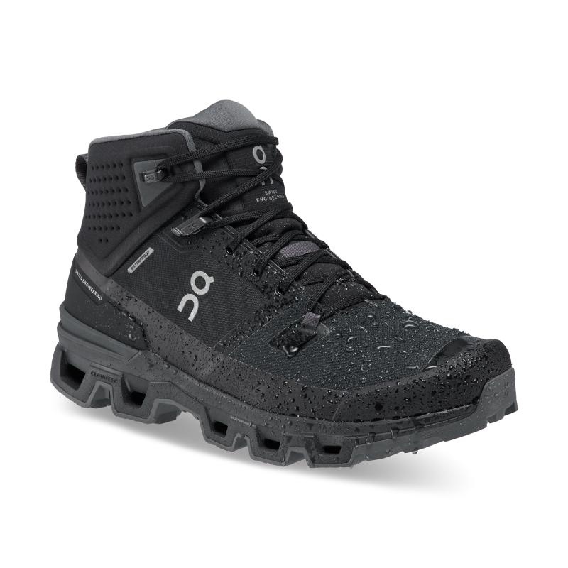 On Running Cloudrock 2 Waterproof Men's Hiking Boots Black | Eclipse | DBYJR-1049