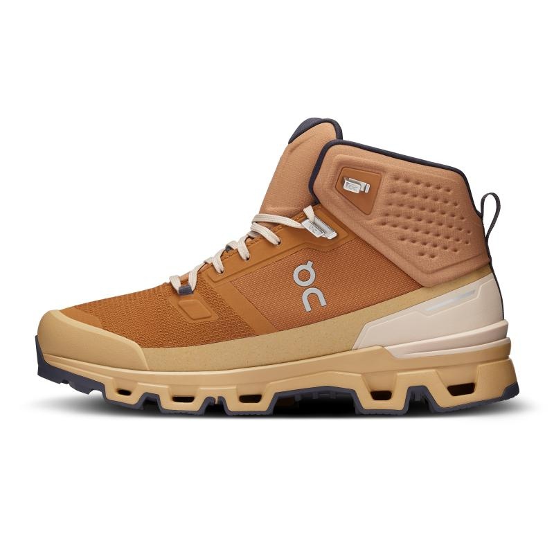 On Running Cloudrock 2 Waterproof Men's Hiking Boots Almond | Dune Brown | BMEWL-4398