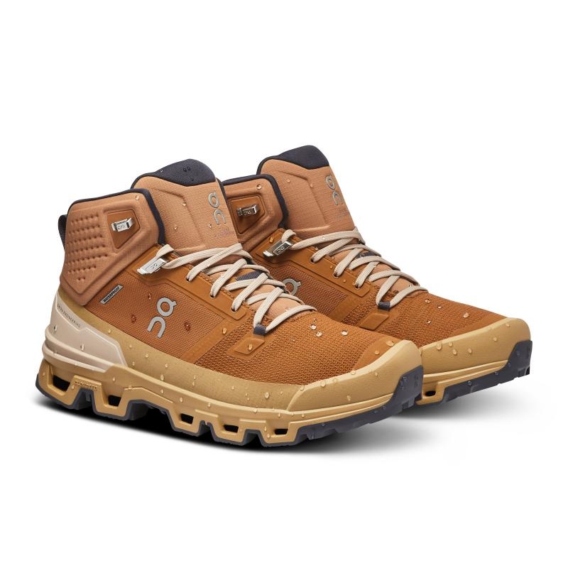 On Running Cloudrock 2 Waterproof Men's Hiking Boots Almond | Dune Brown | BMEWL-4398