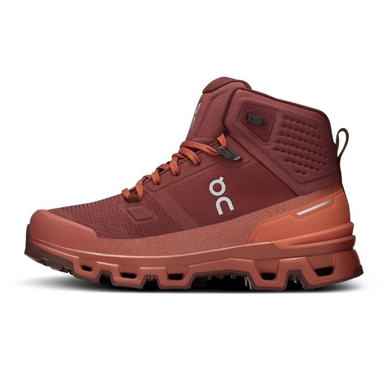 On Running Cloudrock 2 Waterproof Women's Hiking Boots Beet | Auburn Burgundy | FXURC-0673