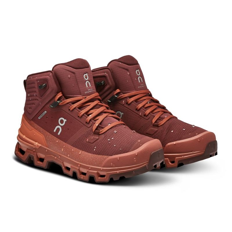 On Running Cloudrock 2 Waterproof Women's Hiking Boots Beet | Auburn Burgundy | FXURC-0673