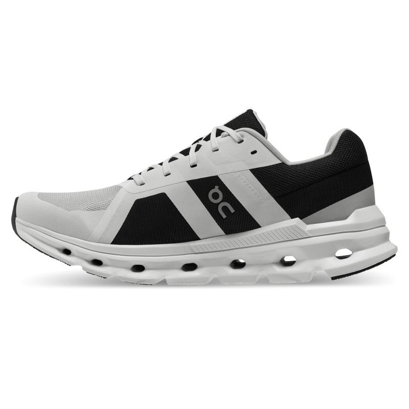 On Running Cloudrunner Men's Road Running Shoes Glacier | Black | AYFLR-7163