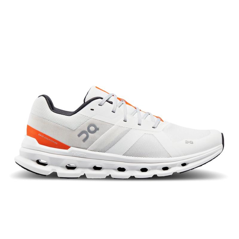 On Running Cloudrunner Men\'s Road Running Shoes Undyed-White | Flame | KYNFI-9257