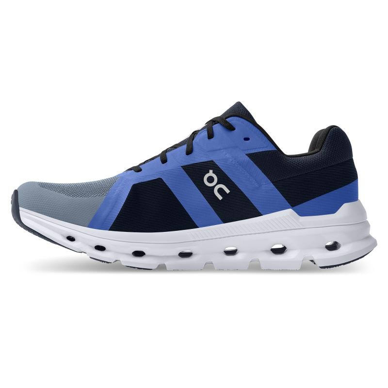 On Running Cloudrunner Men's Road Running Shoes Metal | Midnight Grey | RXDPK-2648