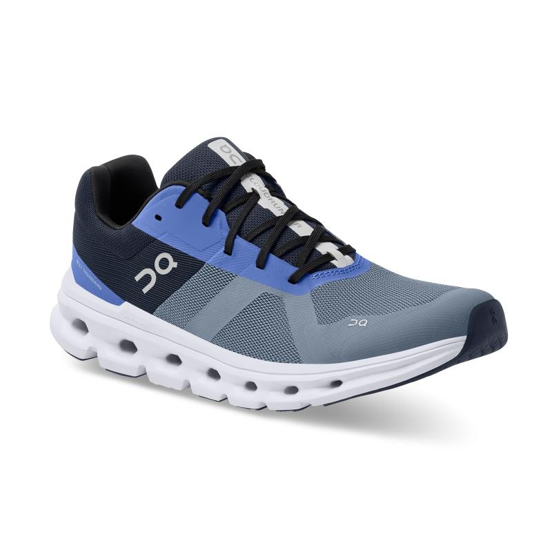 On Running Cloudrunner Men's Road Running Shoes Metal | Midnight Grey | RXDPK-2648