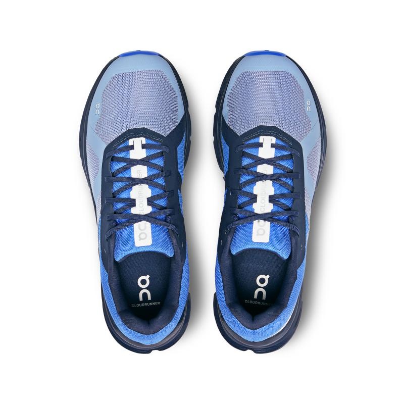 On Running Cloudrunner Men's Road Running Shoes Shale | Cobalt Blue | VWSXN-5763