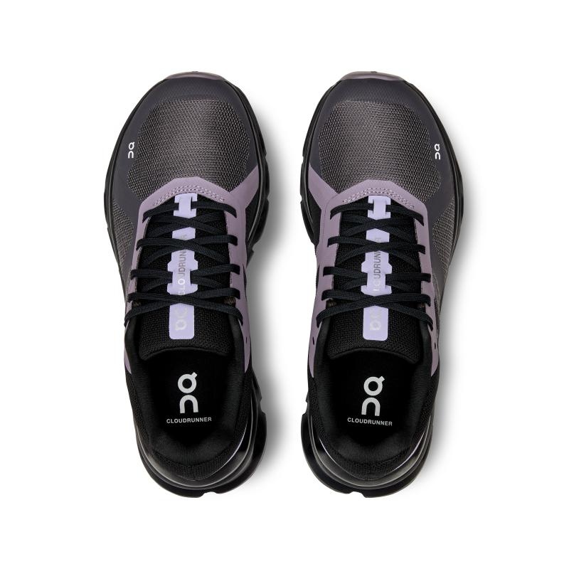 On Running Cloudrunner Women's Road Running Shoes Iron | Black | SMELZ-0463