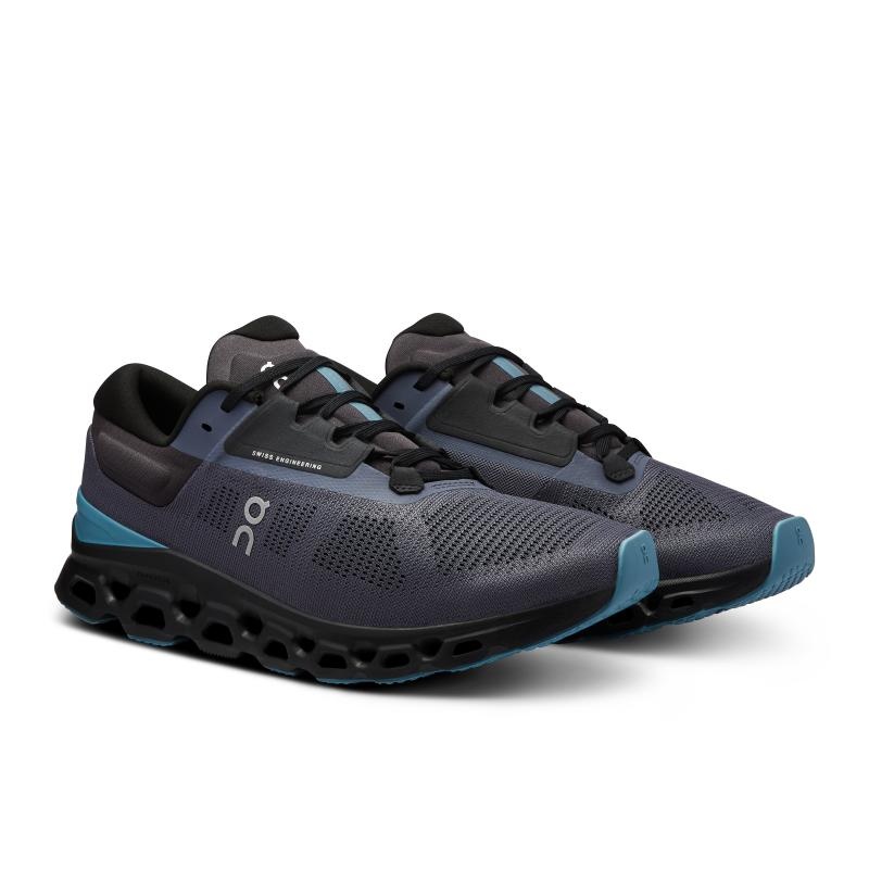 On Running Cloudstratus 3 Men's Road Running Shoes Metal | Wisteria Black | DLPRU-5718