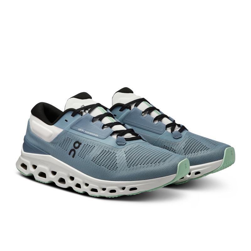 On Running Cloudstratus 3 Men's Road Running Shoes Wash | Metal Blue | HJTCF-0835