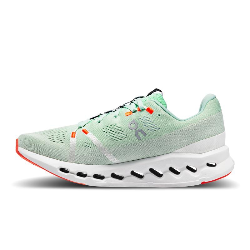 On Running Cloudsurfer Men's Road Running Shoes Creek | White | QDPBE-5498