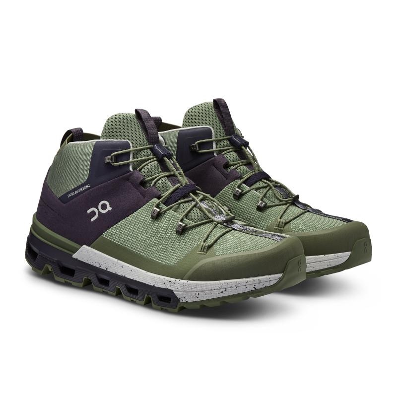 On Running Cloudtrax Men's Hiking Shoes Midnight | Glacier Green | QKYPA-0962