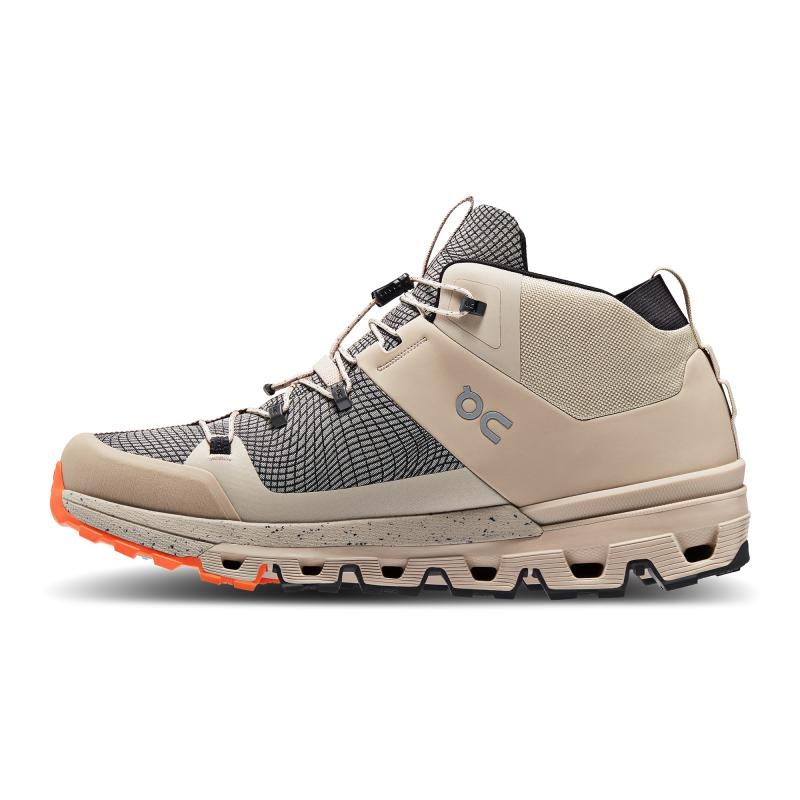 On Running Cloudtrax Sensa Men's Hiking Shoes Sand | Flame Grey | FVLZJ-1495