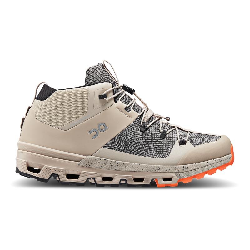 On Running Cloudtrax Sensa Men\'s Hiking Shoes Sand | Flame Grey | FVLZJ-1495