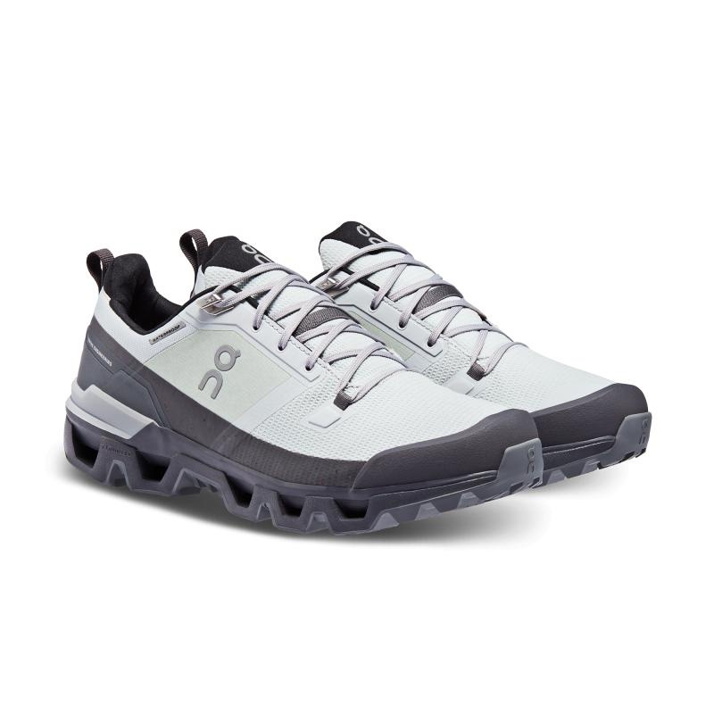 On Running Cloudwander Waterproof Men's Hiking Shoes Glacier | Eclipse Grey | FQEYA-2185