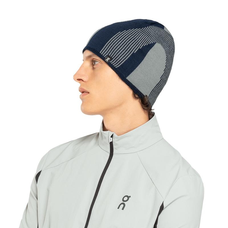 On Running Explorer Merino Men's Beanie Moss | Navy | DEYNX-0348