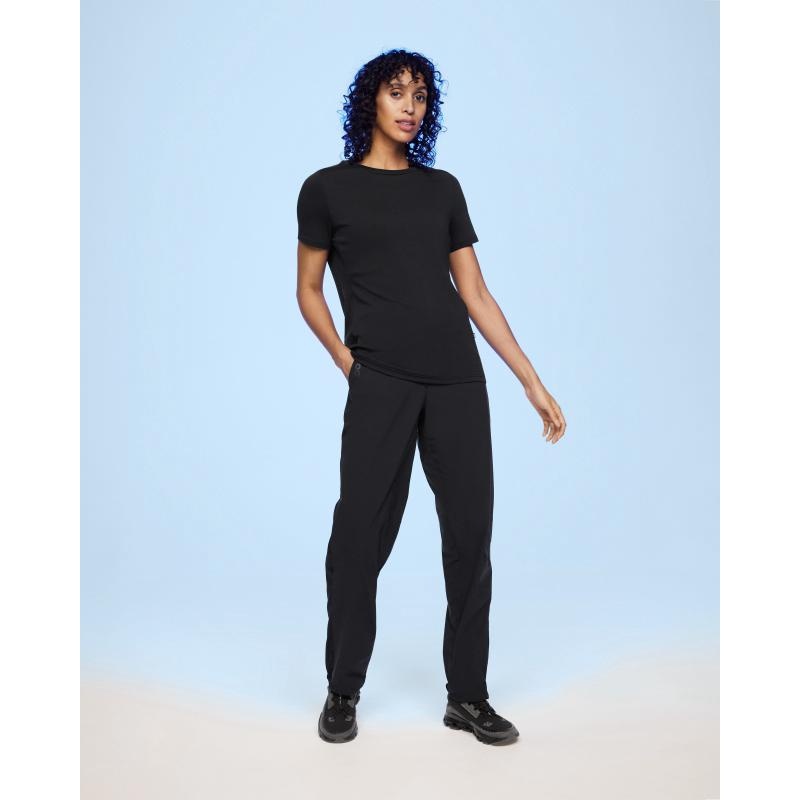 On Running Focus-T Women's T-Shirt Black | JSKWV-2976