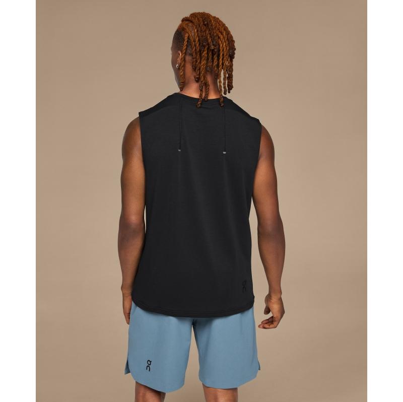 On Running Focus Men's Tank Top Black | GHJEY-2017