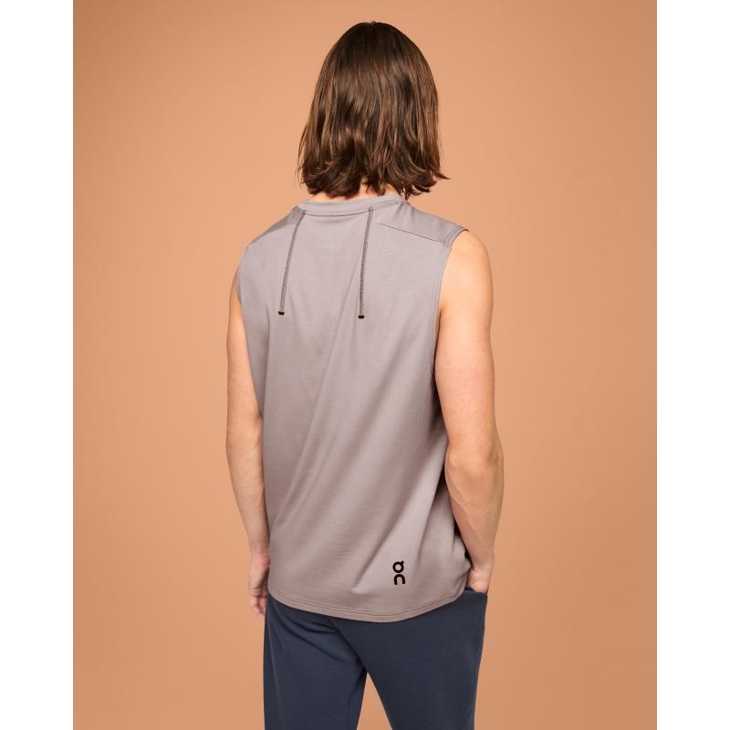 On Running Focus Men's Tank Top Zinc Grey | TEPVG-0843