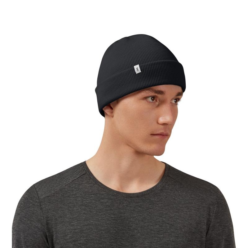 On Running Merino Men\'s Beanie Black | RUJLG-2874