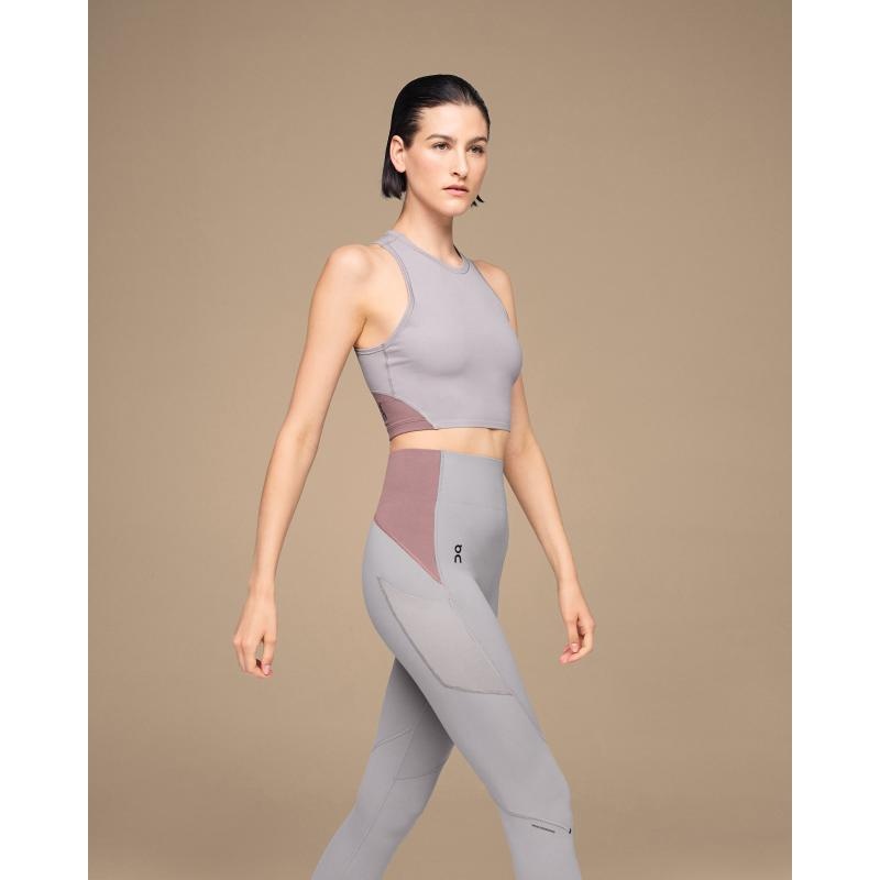 On Running Movement Crop Women's Tank Top Zinc | Grape Grey | JQCHB-1536