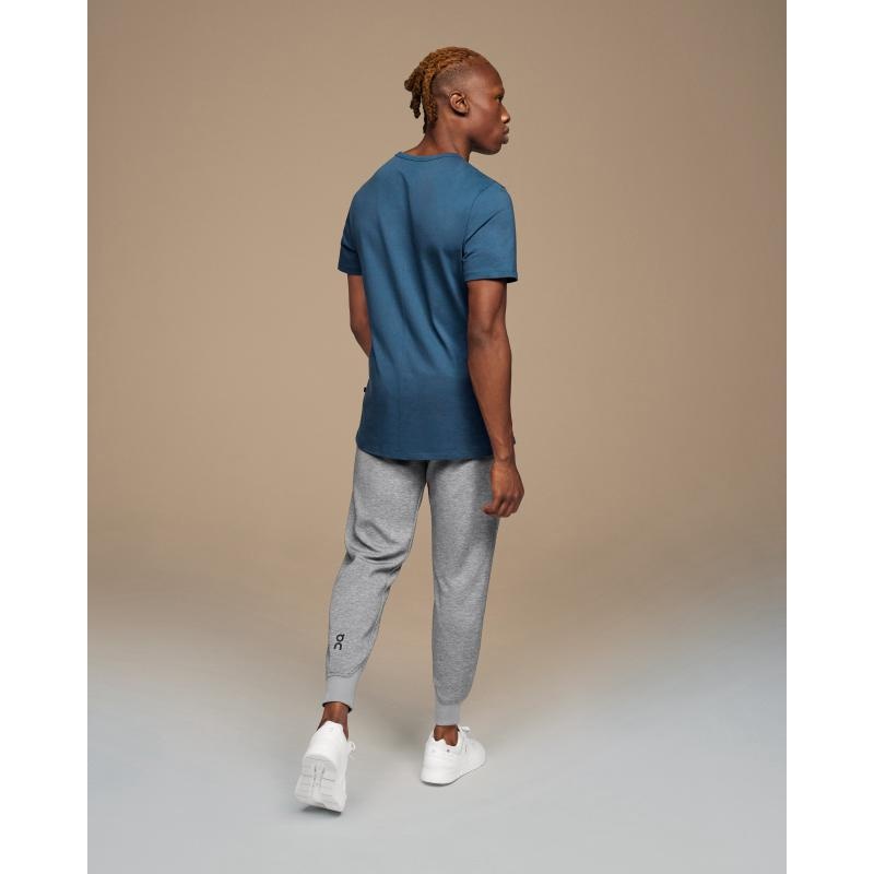 On Running On-T Men's T-Shirt Denim Blue | NQWIX-9657