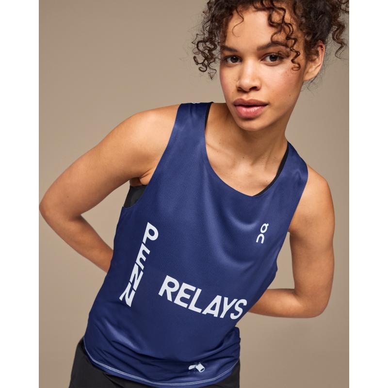 On Running Penn Relays Singlet Men's Tank Top Indigo Blue | DTNLR-0957