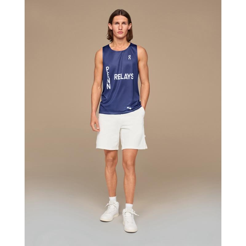 On Running Penn Relays Singlet Men's Tank Top Indigo Blue | DTNLR-0957