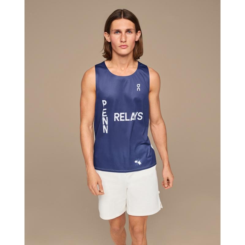 On Running Penn Relays Singlet Men\'s Tank Top Indigo Blue | DTNLR-0957