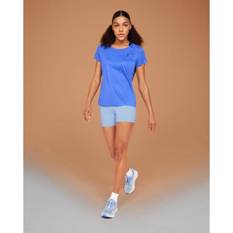 On Running Performance-T Women's T-Shirt Cobalt | Black | DTQYS-6029